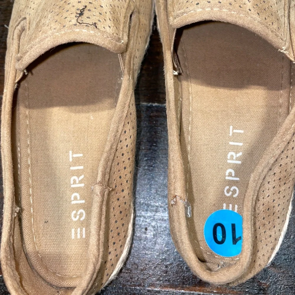 NEW Women's‎ Espirit Nadine Espadrille Brown Canvas Shoes Sz 10 M